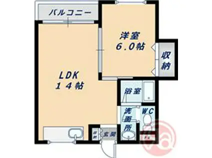 ラパンジール住吉大社(1LDK/7階)の間取り写真