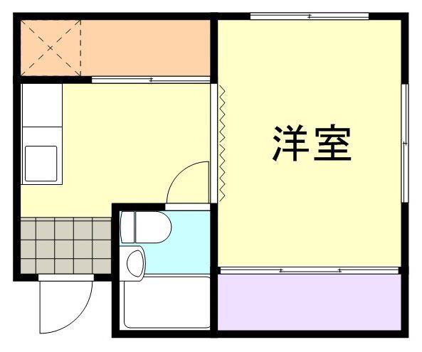藤原マンション(1DK/3階)の間取り写真