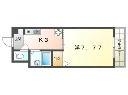 メゾンルミエール(1K/6階)の間取り写真