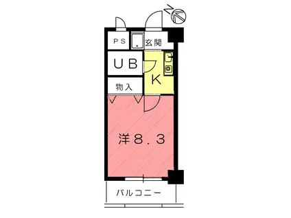 フィルド668(1K/2階)の間取り写真