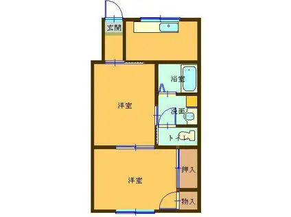 富士コーポ(2K/1階)の間取り写真