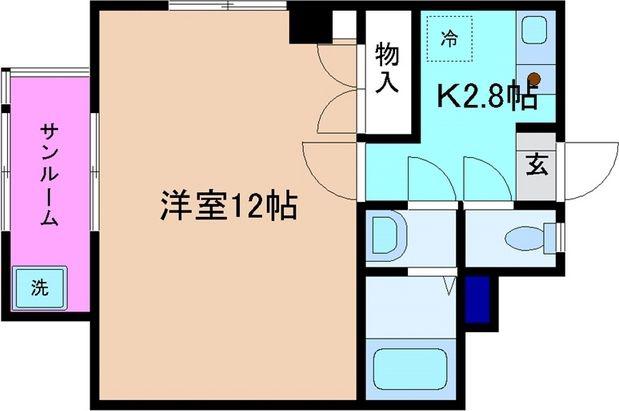 ロイヤルコンフォート21(1K/6階)の間取り写真