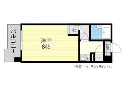 豊国スカイマンション大分(1K/1階)の間取り写真