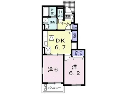 メゾン ド セイラン II(2DK/1階)の間取り写真