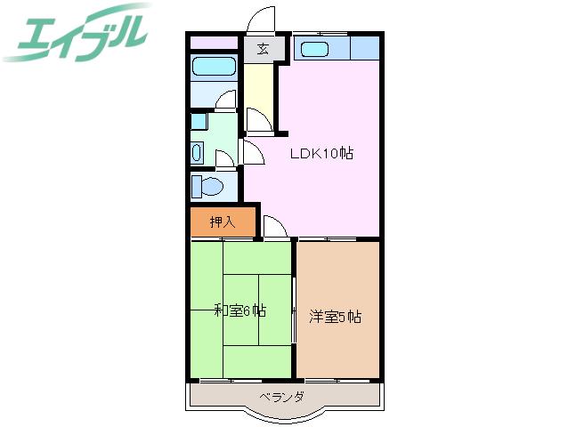 プラムコート(2LDK/3階)の間取り写真
