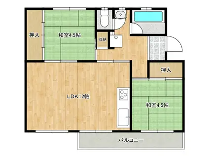 狭山11号棟 1階(2LDK/1階)の間取り写真