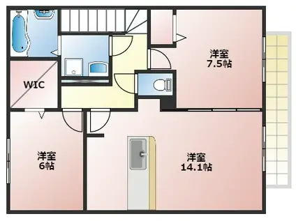 セントラルグレイス(2LDK/2階)の間取り写真