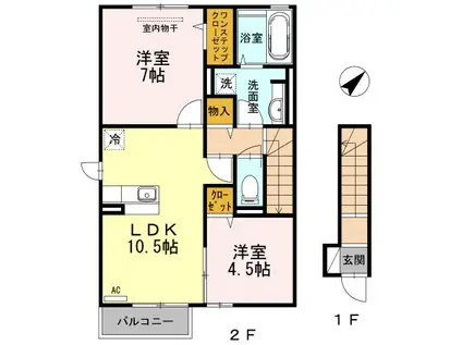 セントポーリア(2LDK/2階)の間取り写真