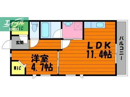 ALTURA(1LDK/6階)の間取り写真