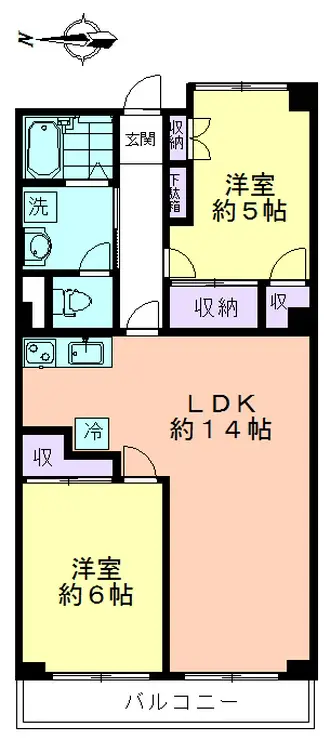 セゾン皿沼 3階階 間取り