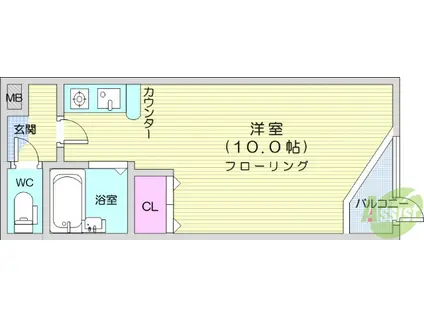 プランドビル八幡Ⅱ(ワンルーム/3階)の間取り写真