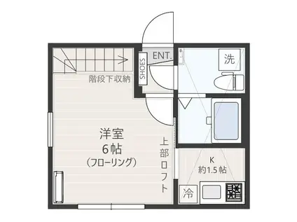 マ・ピエス栗谷(1K/1階)の間取り写真