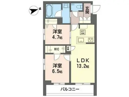 クレール・ドゥ・リュンヌ(2LDK/1階)の間取り写真