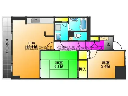 フローラルマンション(2LDK/2階)の間取り写真