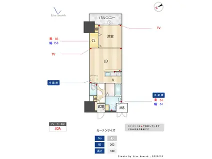 エンクレスト吉塚駅前II(1LDK/11階)の間取り写真