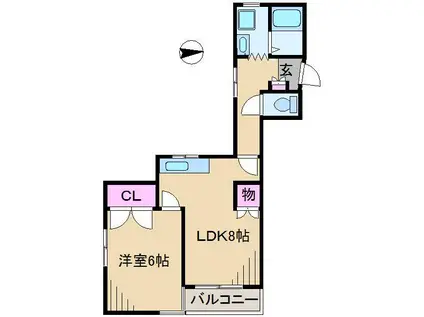 第三昼川ビル(1LDK/3階)の間取り写真