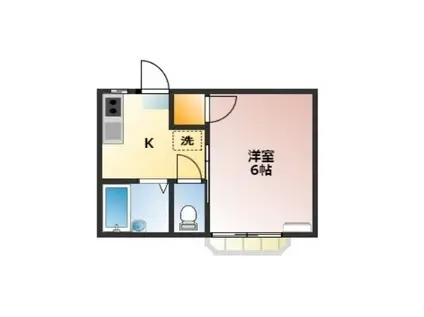 YK第2ビル(1K/1階)の間取り写真