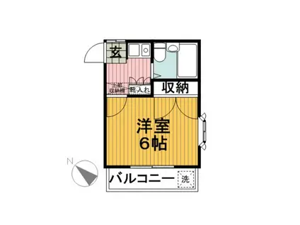 パインヒル(1K/1階)の間取り写真