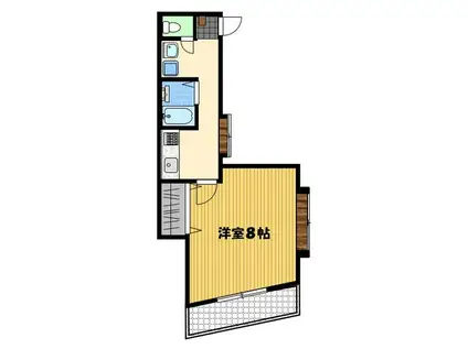 ライトコート(1K/6階)の間取り写真