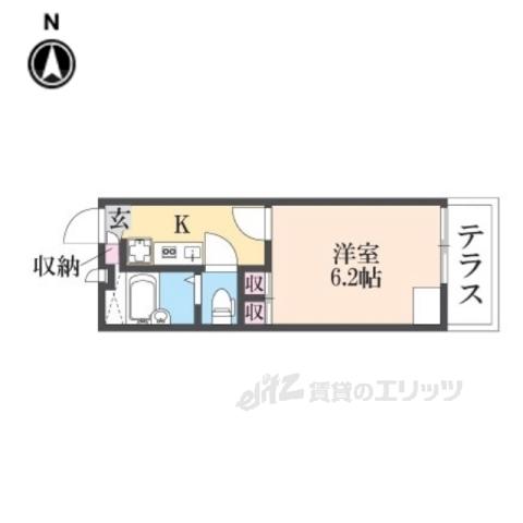 レオパレスアルカイック(1K/1階)の間取り写真