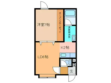 リテラIII(1LDK/2階)の間取り写真