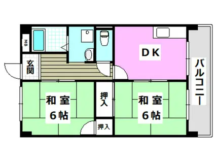 寿マンション(2DK/4階)の間取り写真