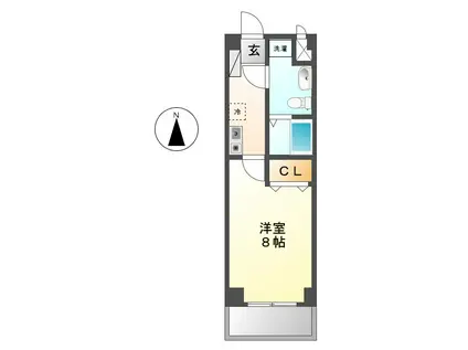 T-SQUARE(1K/4階)の間取り写真