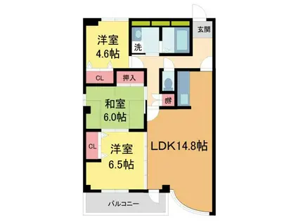 エムテ甲子園(3LDK/2階)の間取り写真