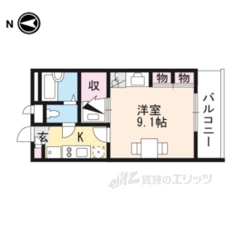 レオパレスサニーコート(1K/1階)の間取り写真