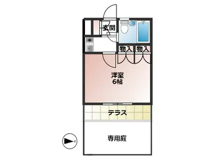 コーポミヤB(1K/1階)の間取り写真