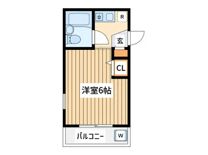 ラテール国立(1K/2階)の間取り写真