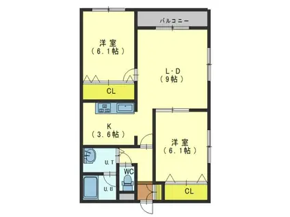 AVANT・GARDE V(2LDK/3階)の間取り写真