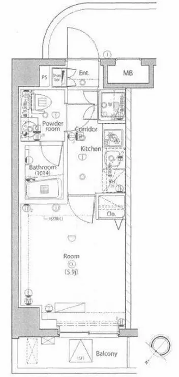 PREMIUM CUBE広尾 5階階 間取り