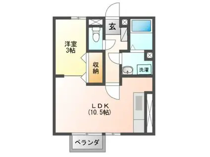 セジュールSE秀(1LDK/1階)の間取り写真