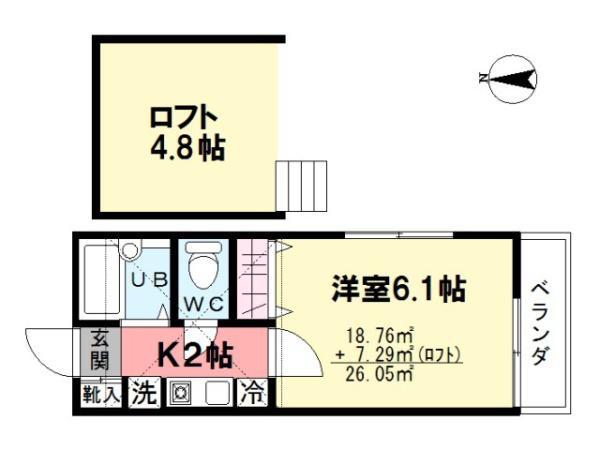ブルーベル上井草(1K/1階)の間取り写真