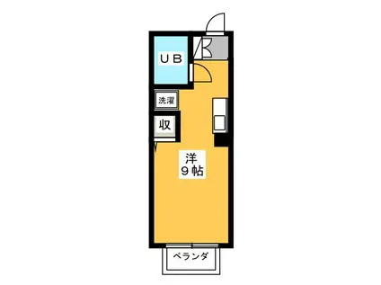 メイゾンやくしA(ワンルーム/2階)の間取り写真