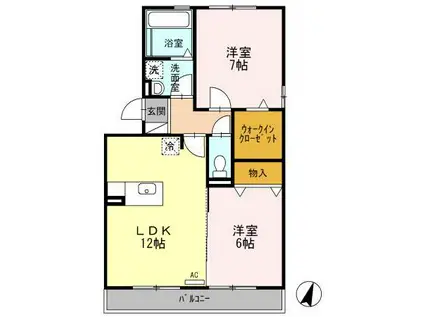 メルベーユS(2LDK/3階)の間取り写真