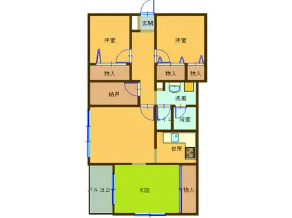 CALM清水町(3LDK/2階)の間取り写真