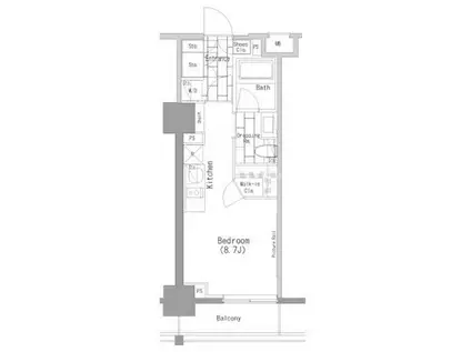 ザパークハビオ上野レジデンス(ワンルーム/2階)の間取り写真