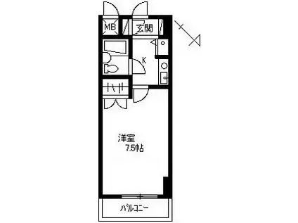 藤和シティコープ新前橋(1K/2階)の間取り写真