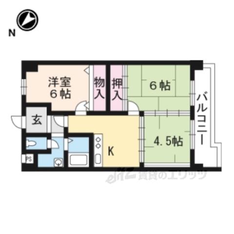 ウイング21(2LDK/2階)の間取り写真