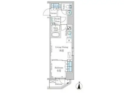 パークアクシス錦糸町ヴェール(1LDK/6階)の間取り写真