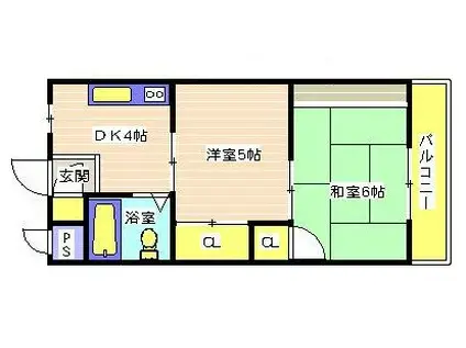 コーポいずみ(2K/3階)の間取り写真