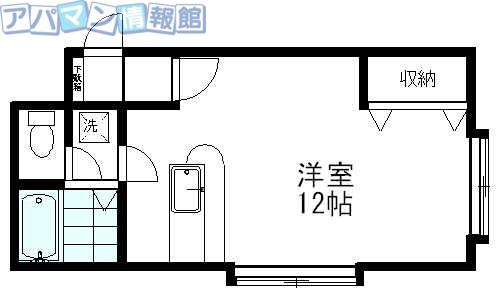 クレセントヴィラージュ亀田(1K/1階)の間取り写真