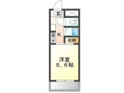 アーバンメゾン豊川(1K/5階)の間取り写真