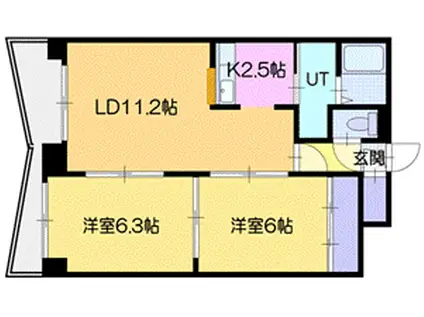 サイラム雅(2LDK/4階)の間取り写真