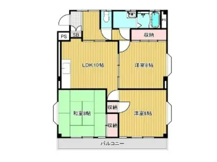 パルリバーサイドII(3LDK/3階)の間取り写真