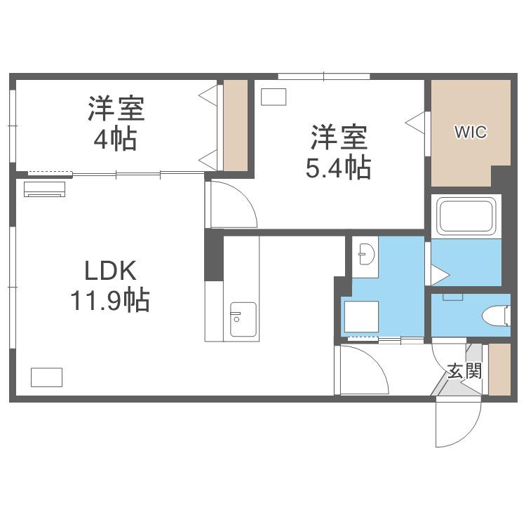 PRECIOUS KOTONI (2LDK/4階)の間取り写真