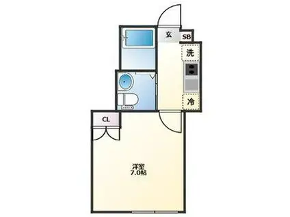 ADIOS平成II(1K/1階)の間取り写真