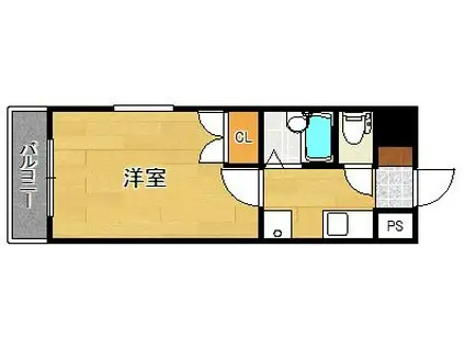リファレンス県庁口(1K/5階)の間取り写真